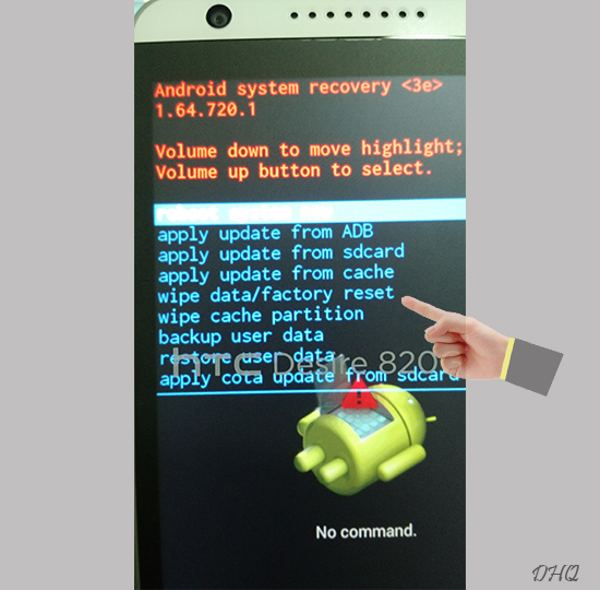 Chọn dòng WIpe data/factory reset